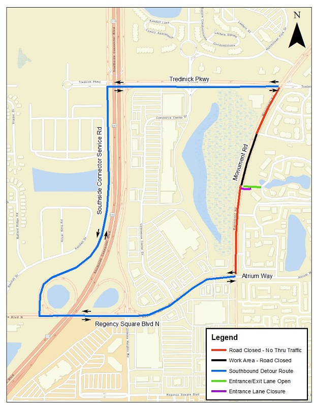 Monument Detour Map